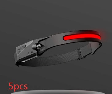 COB LED Induction Riding Headlamp Flashlight USB Rechargeable, Waterproof Camping Headlight With All Perspectives Hunting Light