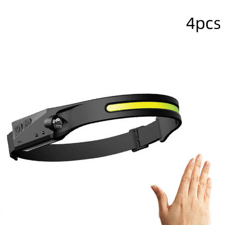 COB LED Induction Riding Headlamp Flashlight USB Rechargeable, Waterproof Camping Headlight With All Perspectives Hunting Light