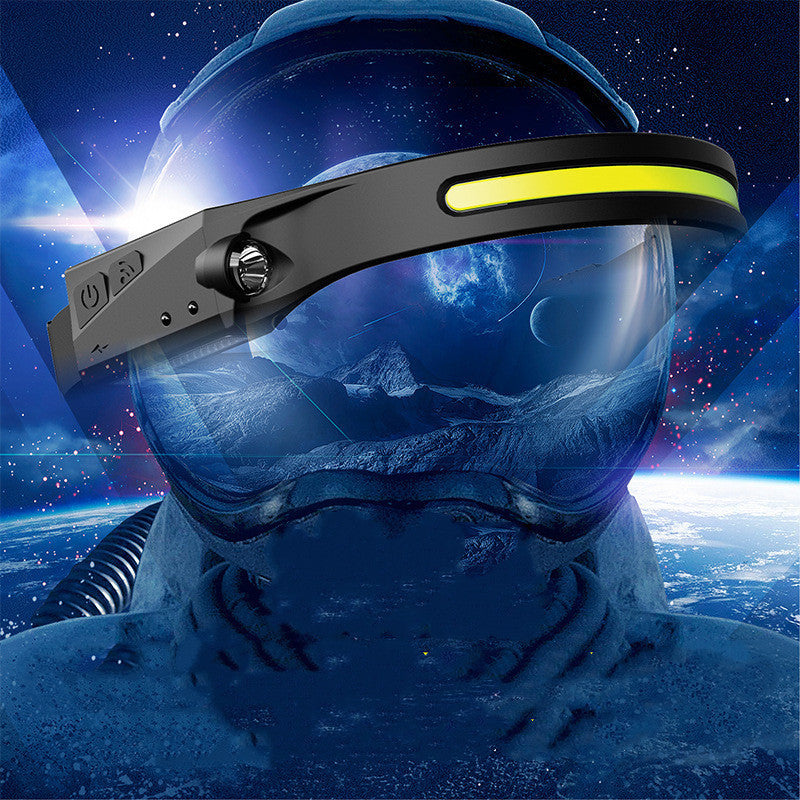 COB LED Induction Riding Headlamp Flashlight USB Rechargeable, Waterproof Camping Headlight With All Perspectives Hunting Light