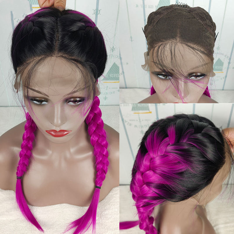 13x6 Braided Wigs Synthetic Lace Front