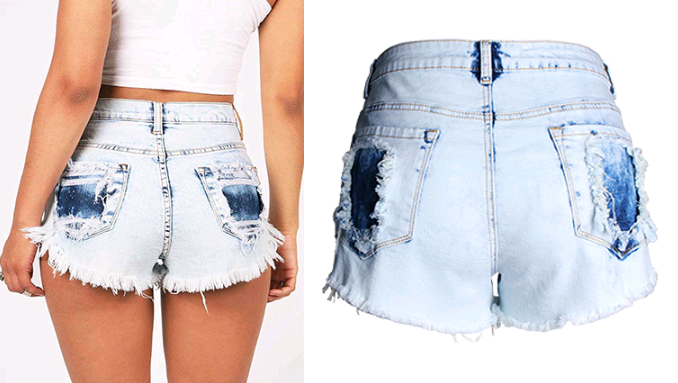 Ripped jeans light color high waist