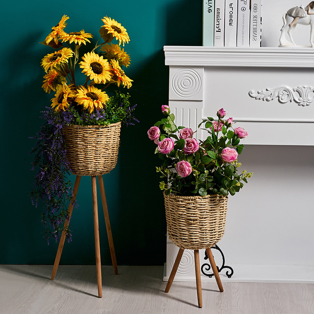 flowerpot straw furniture