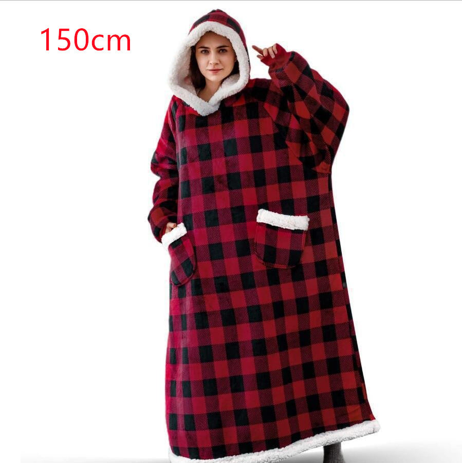 Winter TV Hoodie Blanket with Pockets