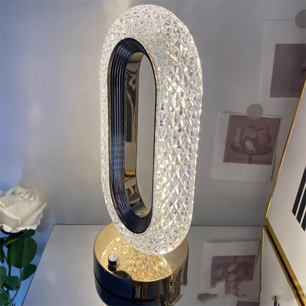 Simple Luxury Touch Desktop Crystal Lamp Decorative Home Decor