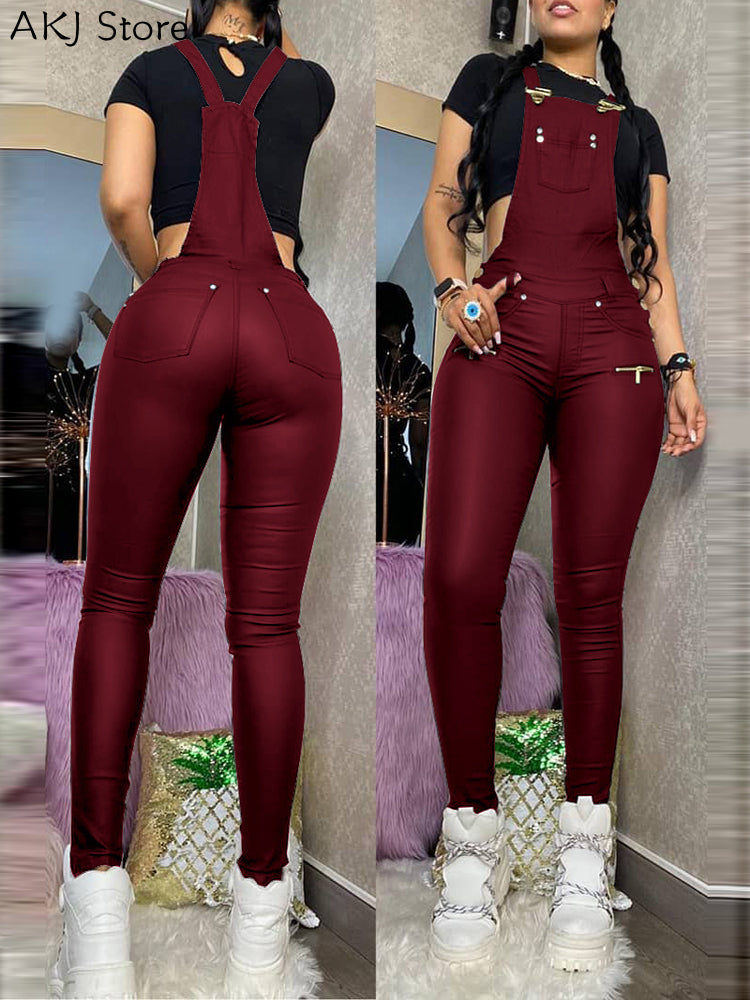 Women One Piece zipper jumpsuit