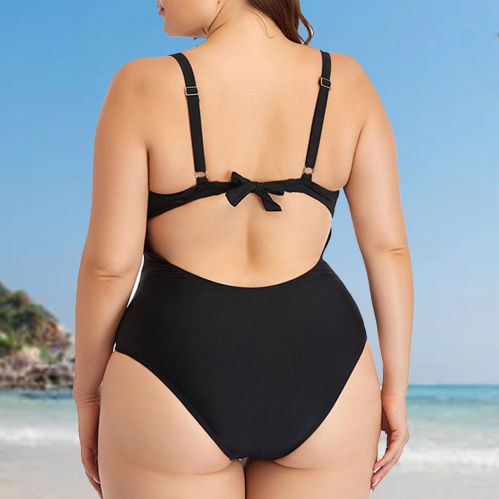 70% Hot Sell Swimwear Solid Color One-piece Mesh Hollow Backless Women Swimsuit