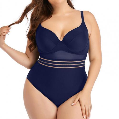 70% Hot Sell Swimwear Solid Color One-piece Mesh Hollow Backless Women Swimsuit