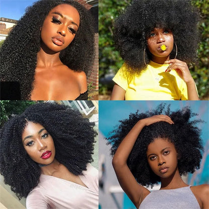 Afro Kinky Curly Bundles Brazilian 1/3 Afro Kinky Human Hair Bundles Deal 8-22" Hair Extensions Curly Human Hair Weave For Women