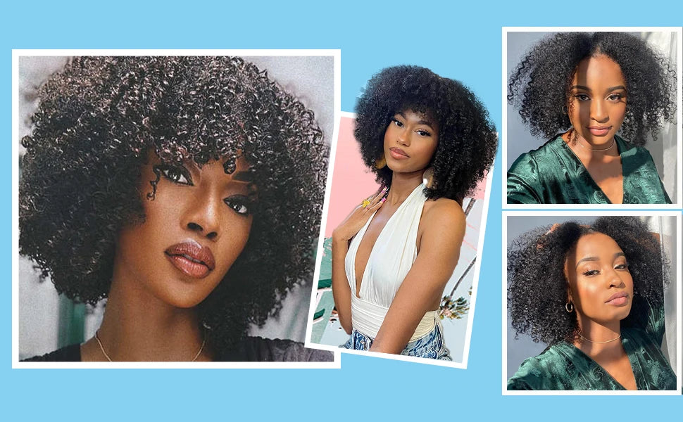 Afro Kinky Curly Bundles Brazilian 1/3 Afro Kinky Human Hair Bundles Deal 8-22" Hair Extensions Curly Human Hair Weave For Women