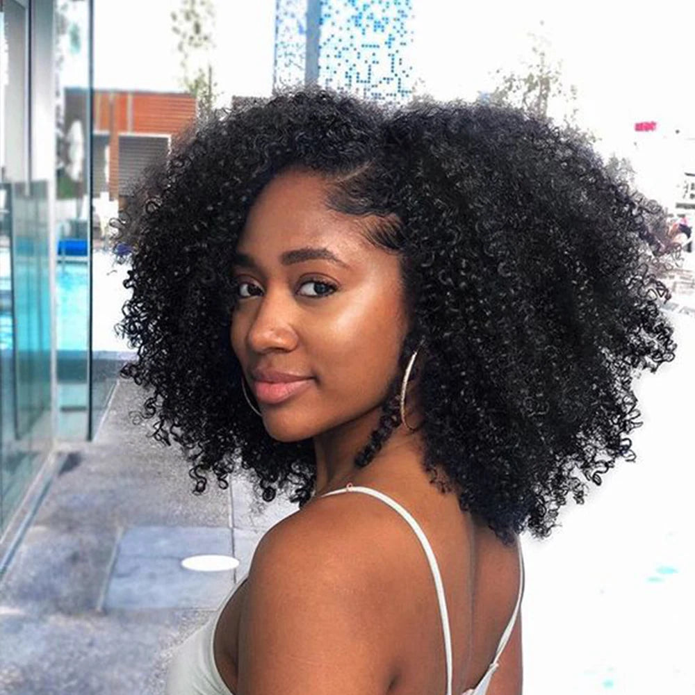 Afro Kinky Curly Bundles Brazilian 1/3 Afro Kinky Human Hair Bundles Deal 8-22" Hair Extensions Curly Human Hair Weave For Women