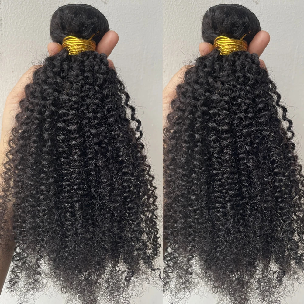Afro Kinky Curly Bundles Brazilian 1/3 Afro Kinky Human Hair Bundles Deal 8-22" Hair Extensions Curly Human Hair Weave For Women