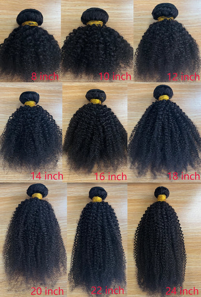 Afro Kinky Curly Bundles Brazilian 1/3 Afro Kinky Human Hair Bundles Deal 8-22" Hair Extensions Curly Human Hair Weave For Women