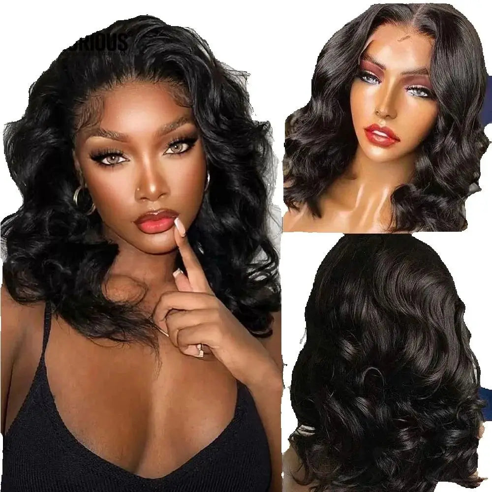 Black mid size full mechanism black hair of 13x4 Lace Front Wig and 13x6 Lace Front Wig  Real person HAIR set.