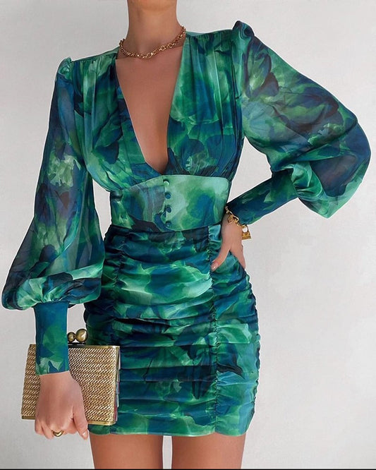 V neck Tight Bag Dress