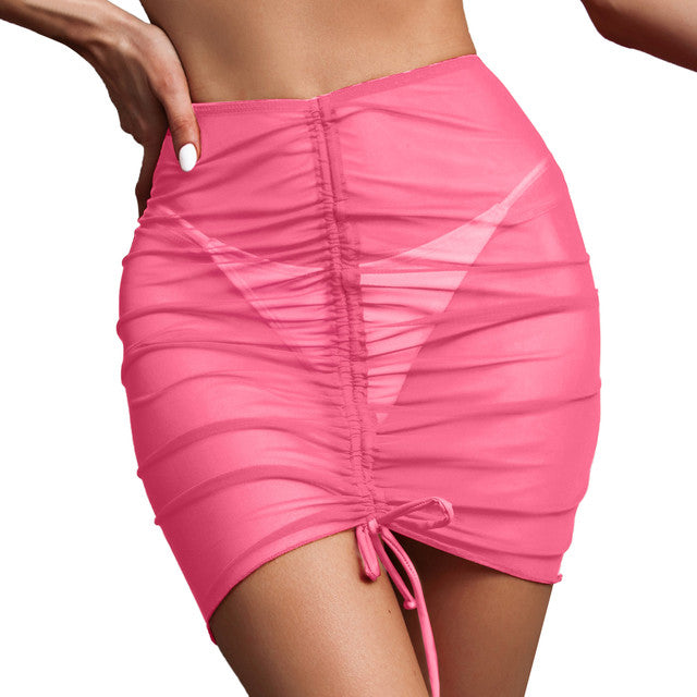 Women Mesh Swimsuit Cover Up Sheer Skirt