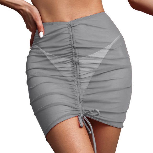 Women Mesh Swimsuit Cover Up Sheer Skirt
