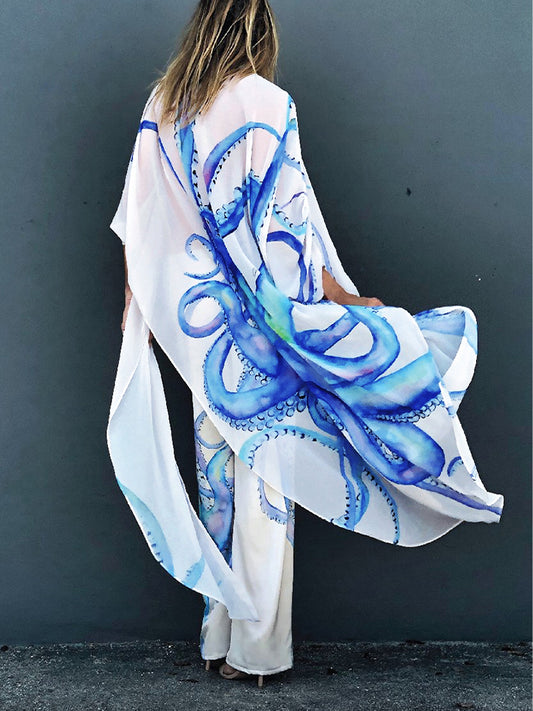 New Cover-up Boho Style Print Bathing Suit Plus Size